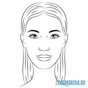 Раскраска девушка для создания макияжа