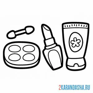 Раскраска тени, губная помада и крем для рук