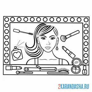 Раскраска макияжный стол