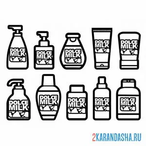 Раскраска набор косметики дольче милк