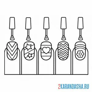 Раскраска рисунки на ногтях