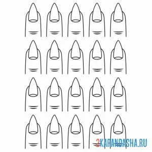 Раскраска форма ногтей стилет
