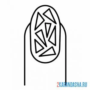 Раскраска геометрический рисунок на ногте