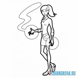Раскраска гвен бен 10