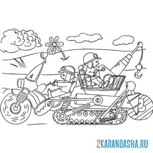 Раскраска шпунтик и винтик из незнайки