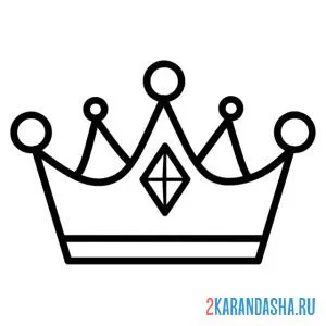 Раскраска корона принцессы с бриллиантами