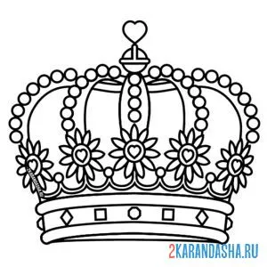 Раскраска дорогая королевская корона