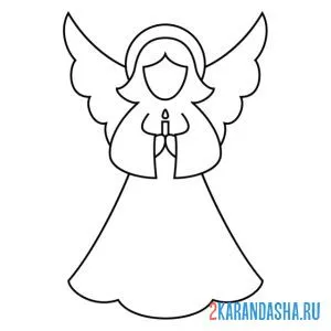 Раскраска силуэт ангела