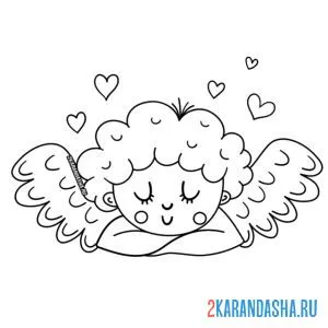 Раскраска ангелок спит