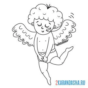 Раскраска ангел летает