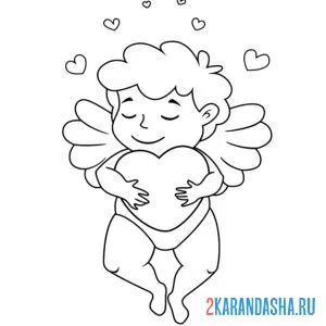 Раскраска ангел влюбленный