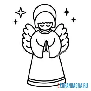 Раскраска ангел в небесах