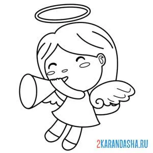 Раскраска ангелок смешной
