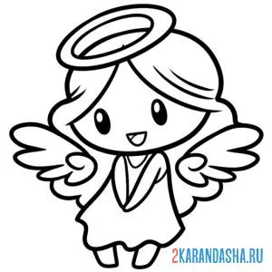 Раскраска милый ангелочек