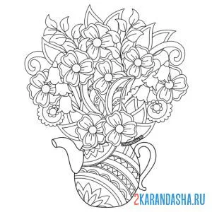 Раскраска цветочки для близких