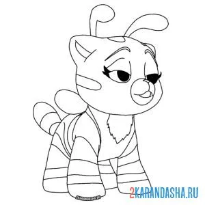 Раскраска кошка-пчела из поппи плейтайм