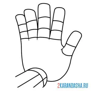 Раскраска поппи плейтайм рука из игры