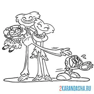 Раскраска семья хагги вагги