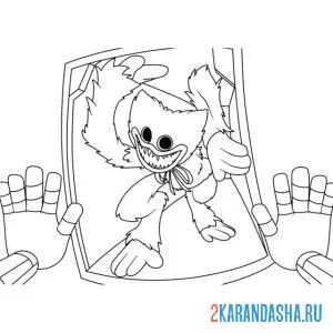 Раскраска поппи плейтайм хагги вагги крадется