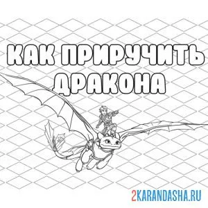 Раскраска иккинг на беззубике