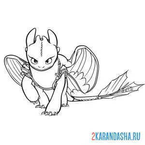 Раскраска серьезный беззубик