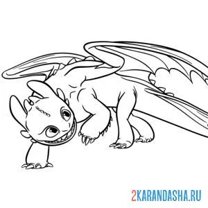 Раскраска беззубик осторожничает