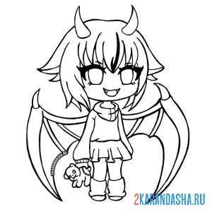 Раскраска гача лайф летучая мышь