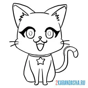 Раскраска гача лайф котик
