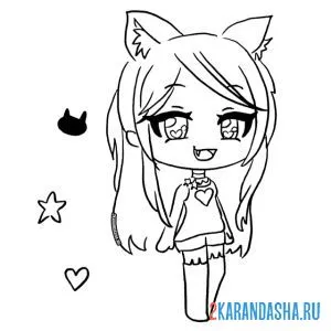 Раскраска гача лайф аниме в сапожках