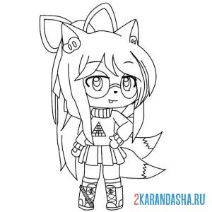 Раскраска гача лайф красотка