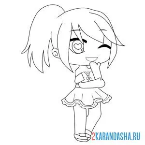 Раскраска гача лайф смеется
