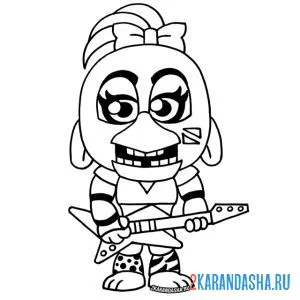 Раскраска глэмрок чика фнаф 9