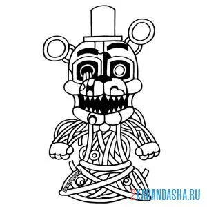 Раскраска расплавленный фредди молтен
