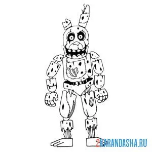 Раскраска спрингтрап бонни
