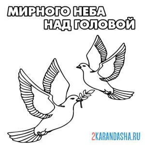 Раскраска мирное небо над головой 23 февраля