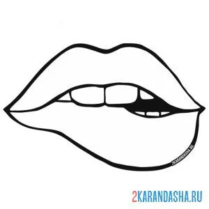 Раскраска ууу губы