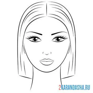 Раскраска модель для макияжа