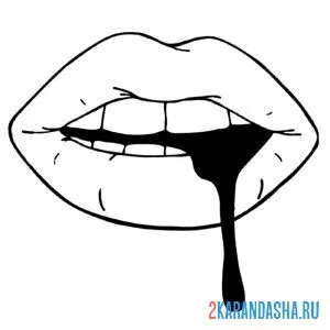 Раскраска губы с зубками