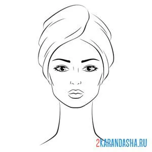 Раскраска девушка для макияжа губ