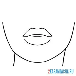 Раскраска голова с губами