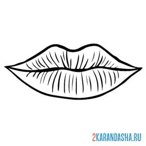 Раскраска простые губы