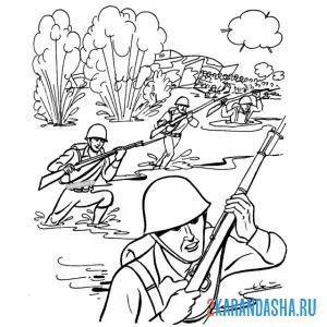 Раскраска пехота на войне