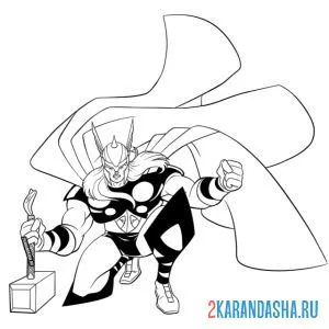 Раскраска сильный и смелый тор