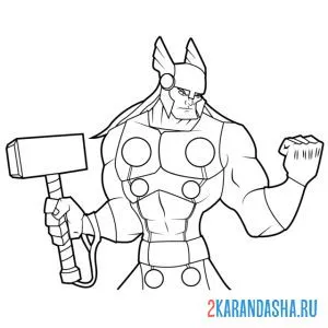 Раскраска тор сильный бог