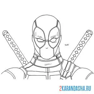 Раскраска дэдпул маска