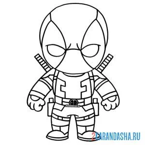 Раскраска дэдпул готовится
