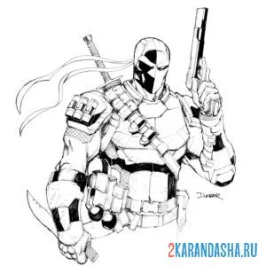 Раскраска с пушкой дэдпул