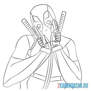 Раскраска дэдпул смешной персонаж