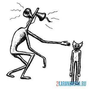 Раскраска сиреноголовый и хагги вагги