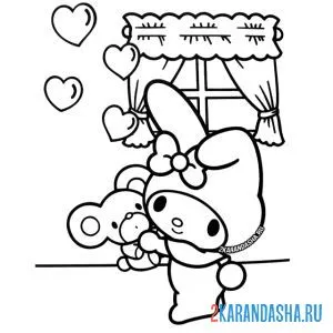 Раскраска май мелоди с игрушкой